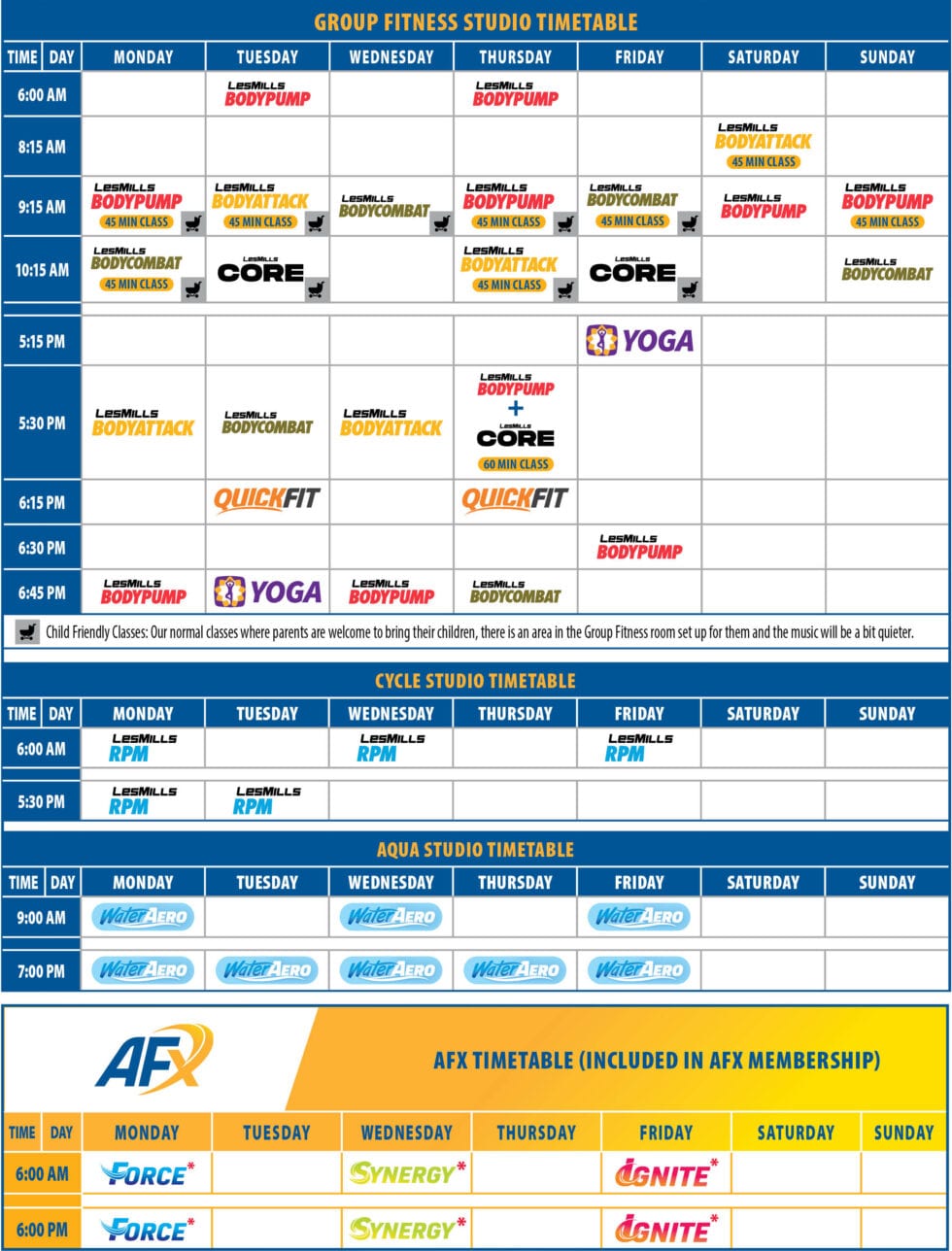 Group Fitness Timetable | Advance Fitness