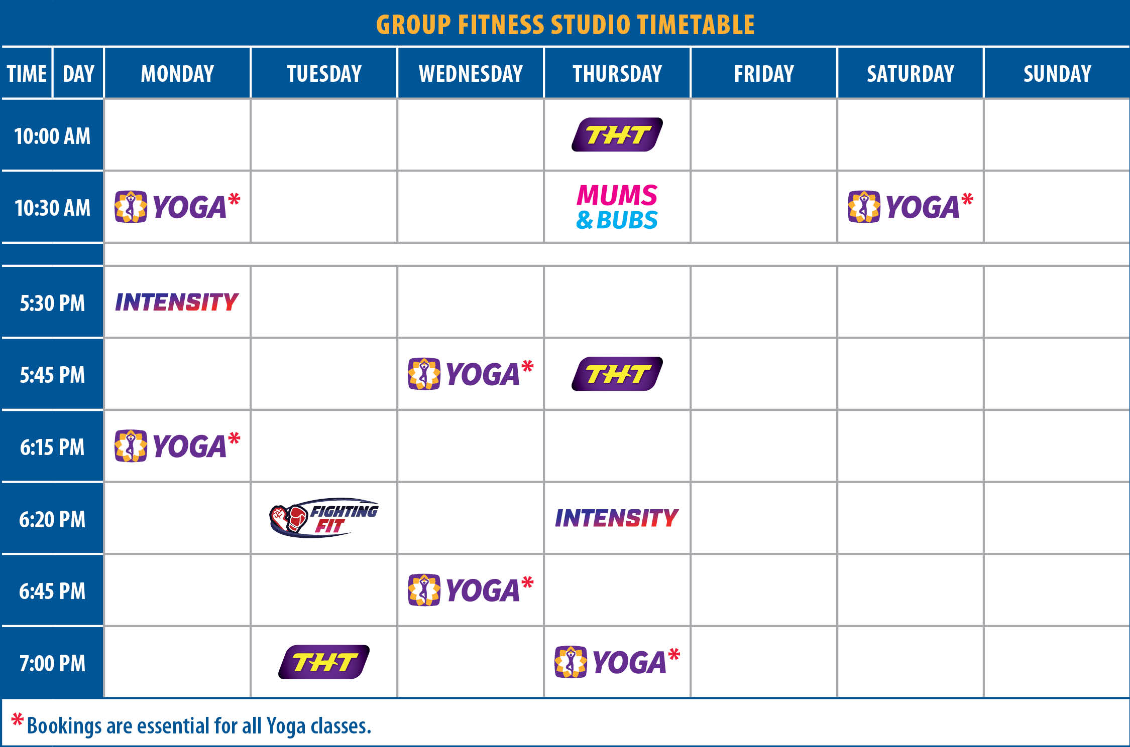 Group Fitness Timetable | Advance Fitness