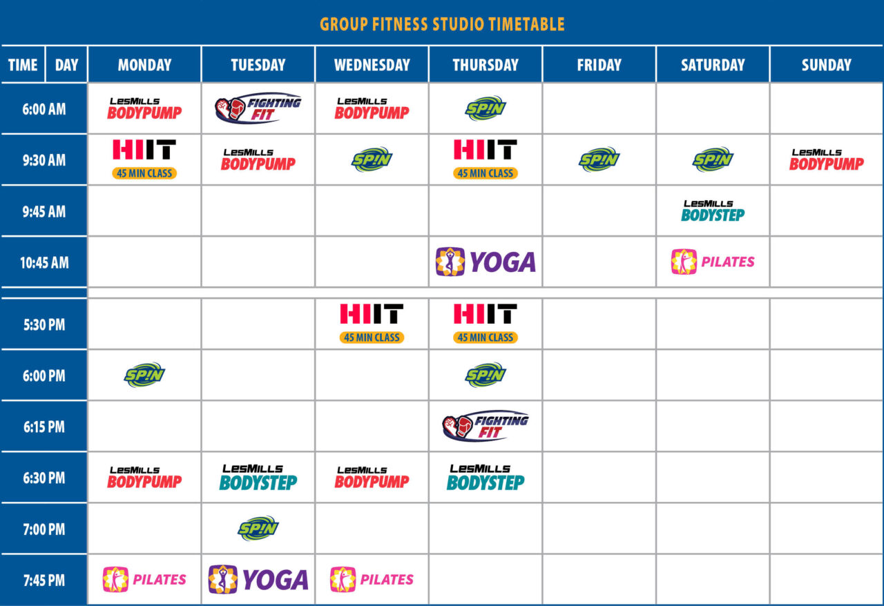 Group Fitness Timetable | Advance Fitness