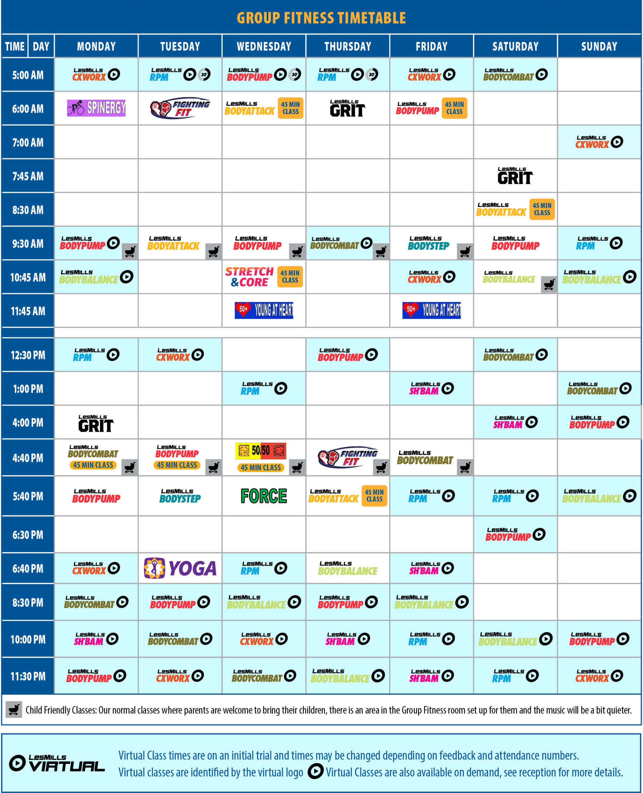 Group Fitness Timetable 