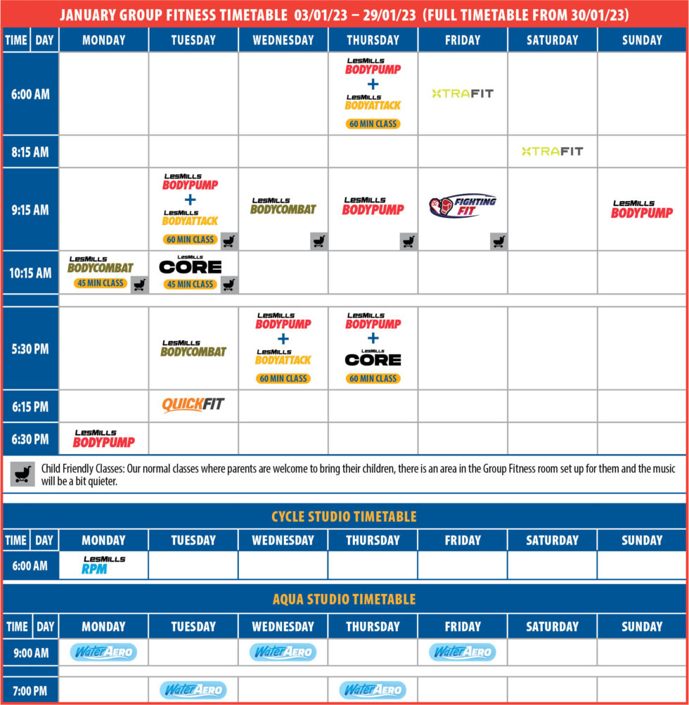 Group Fitness Timetable | Advance Fitness