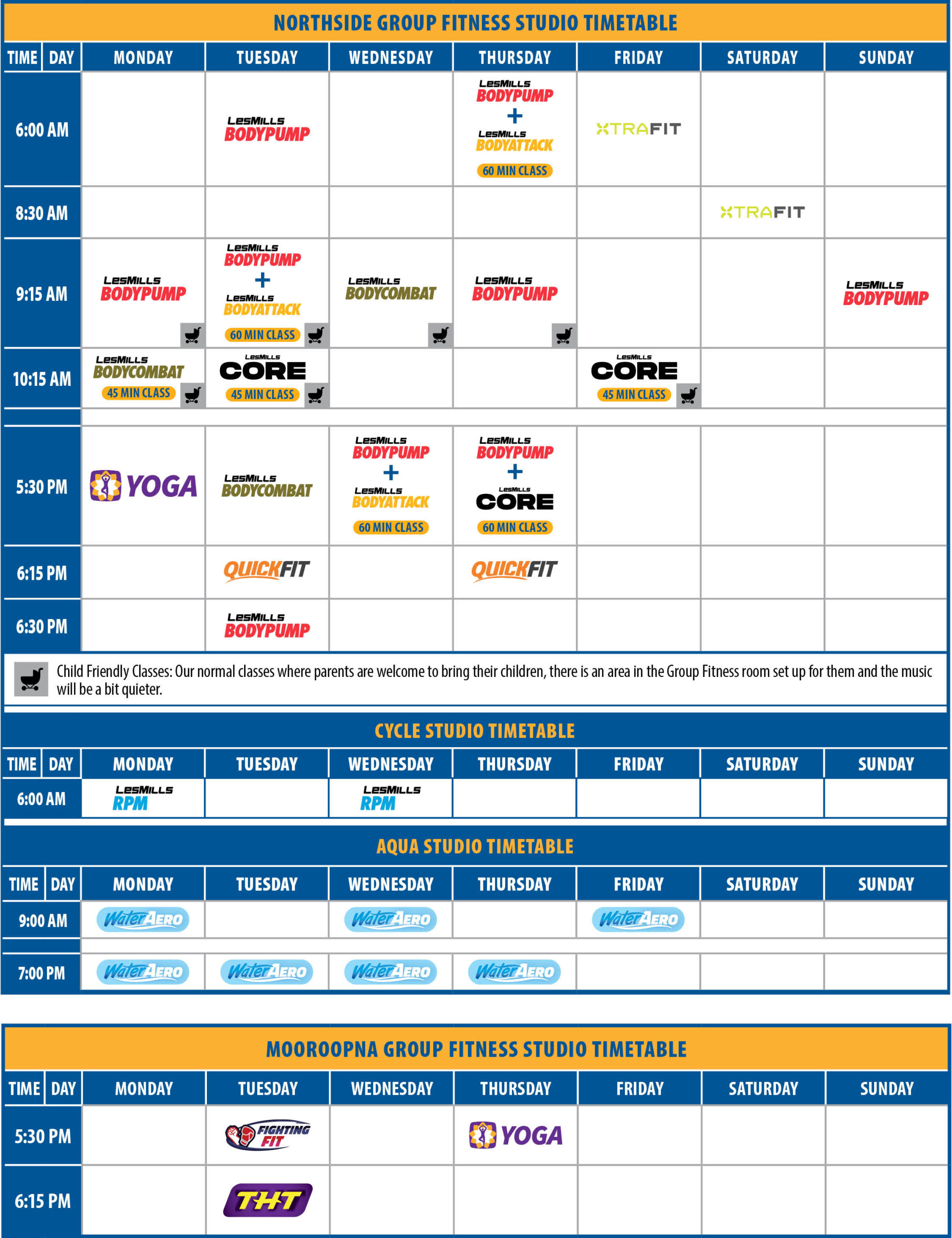 Group Fitness Timetable | Advance Fitness